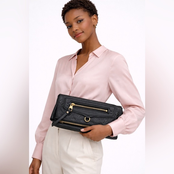 Louis Vuitton Handbags - Authentic Louis Vuitton Petillante Empreinte Clutch Blue-Black | Gold Hardware